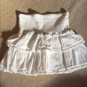 Sunday Best White Smocked Bubble Mini Skirt